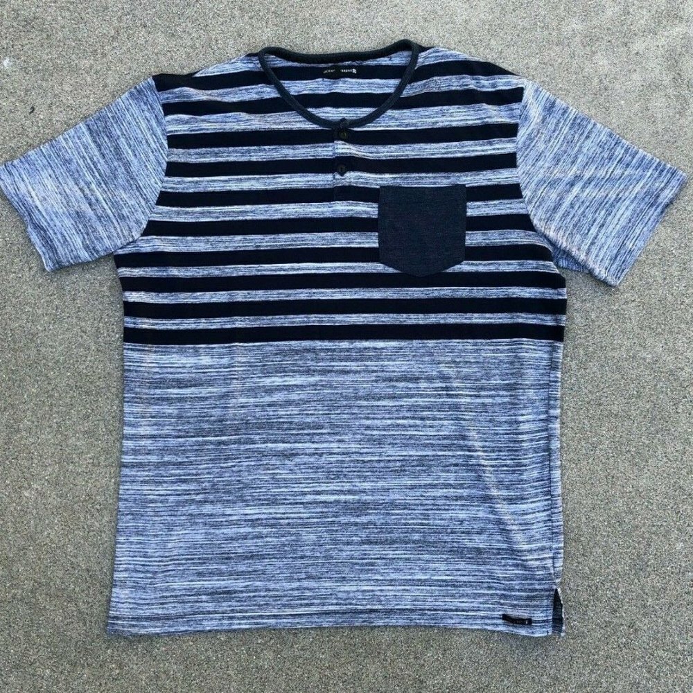 Ocean Current Soft Striped S/Sleeve Henley Shirt​​​​​​​​